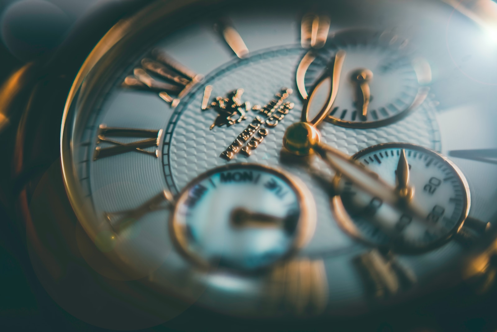 Photo by Ahmed Rajgoli Shoaib Shakeel macro shot of chronograph watch